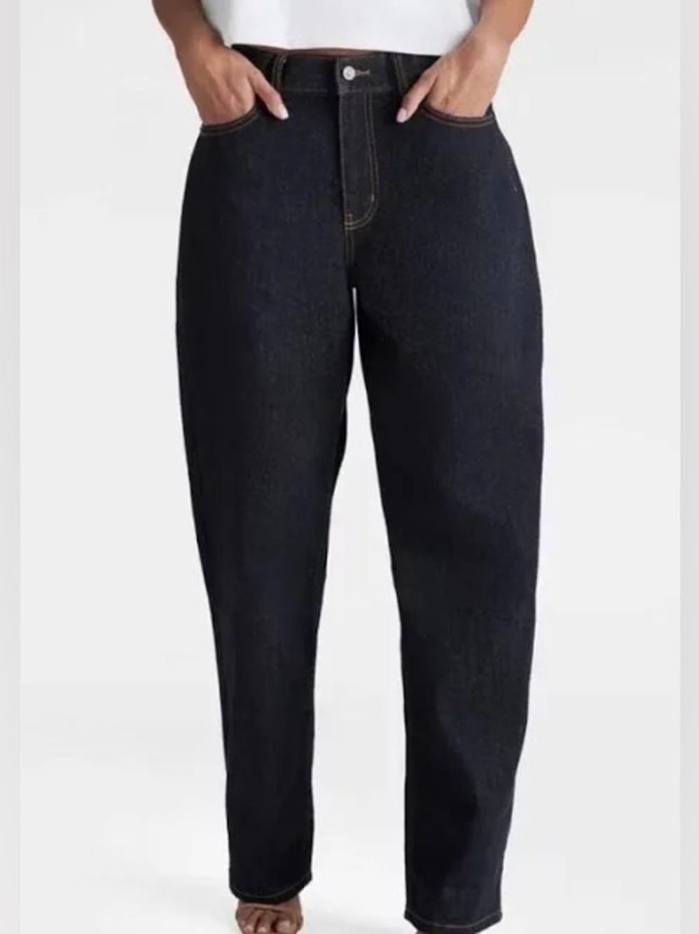 KBB by Kahlana Barrel Leg Jeans in Dark Indigo “The Kahlana Jeans”